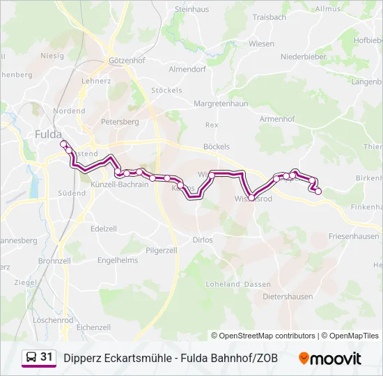31 Bus Line Map