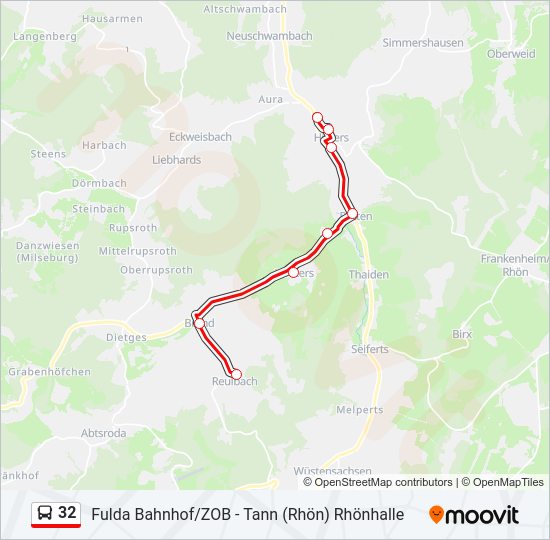 32 Bus Line Map
