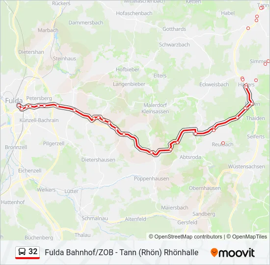 32 Bus Line Map