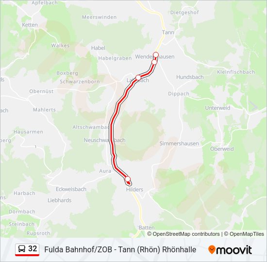 32 Bus Line Map