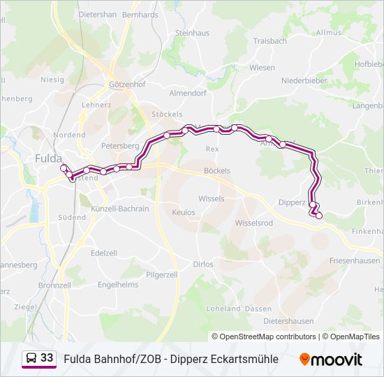 33 Bus Line Map