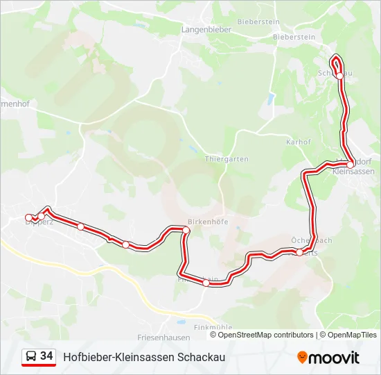 34 Bus Line Map