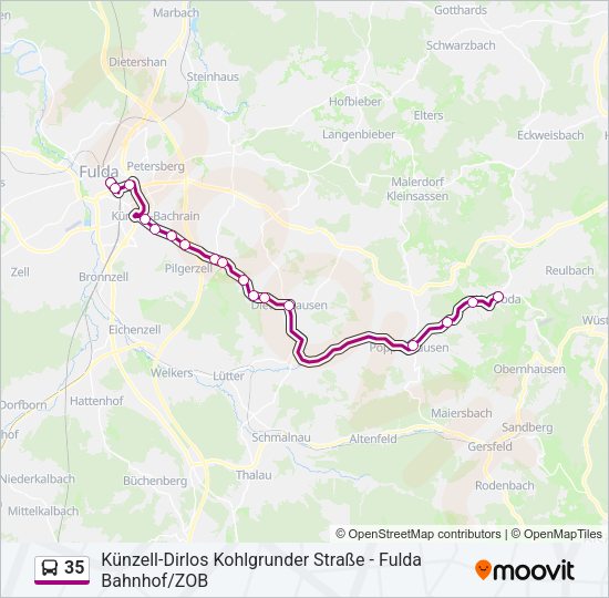 Автобус 35: карта маршрута
