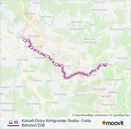 35 Bus Line Map