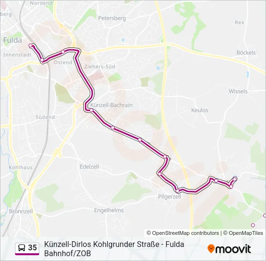 35 Bus Line Map