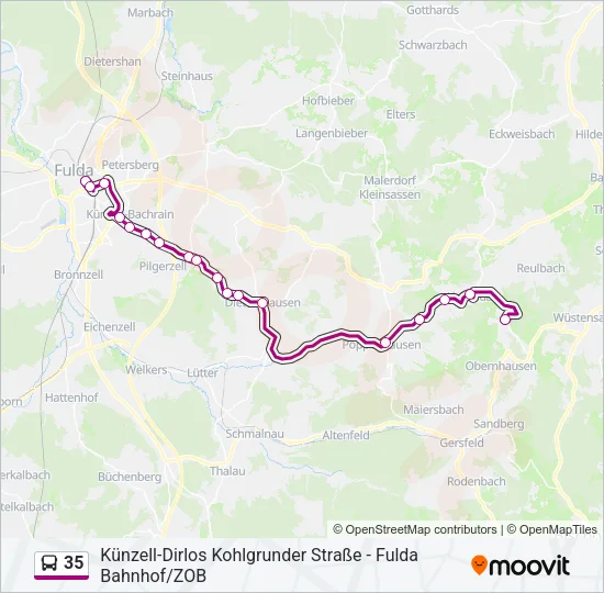 35 Bus Line Map