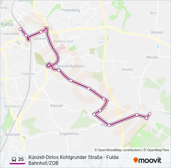 Автобус 35: карта маршрута