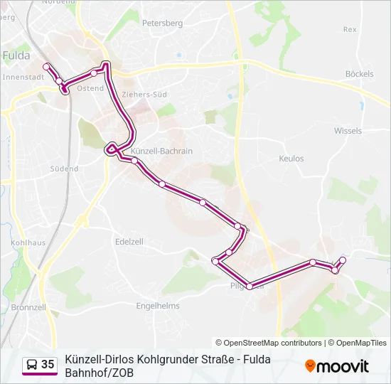 35 Bus Line Map