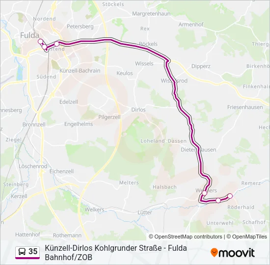35 Bus Line Map
