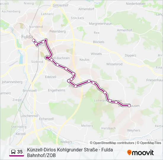 35 Bus Line Map
