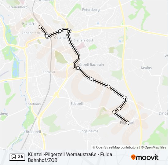 36 Bus Line Map