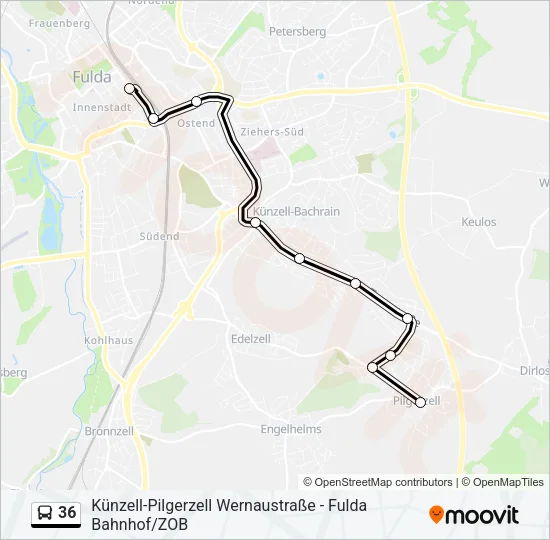 36 Bus Line Map