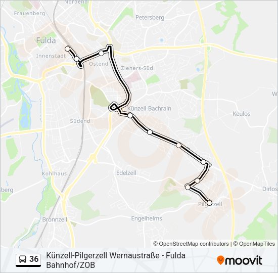 36 Bus Line Map