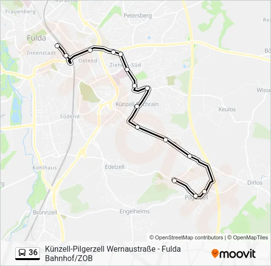 36 Bus Line Map