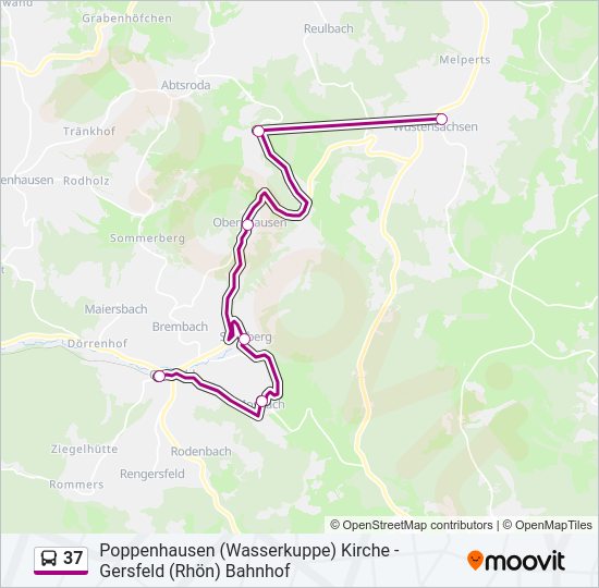 Автобус 37: карта маршрута