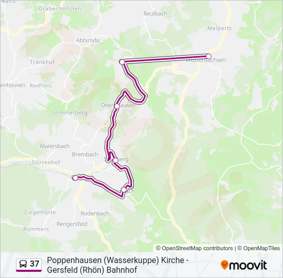 37 Bus Line Map