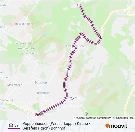 Bus 37: карта маршрута