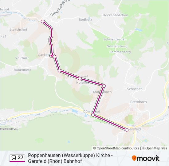 Автобус 37: карта маршрута