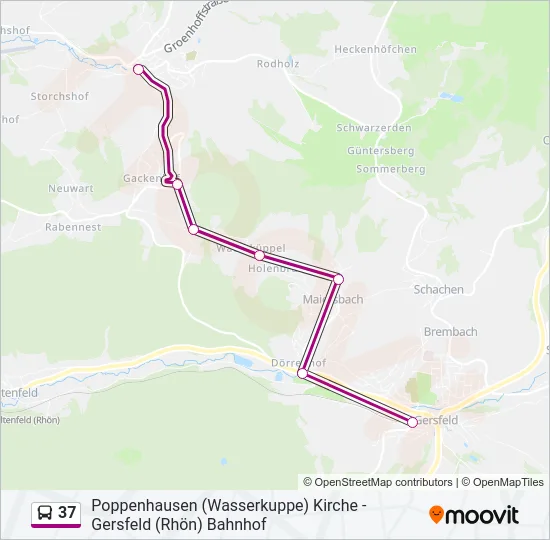 37 Bus Line Map