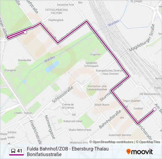 41 Bus Line Map