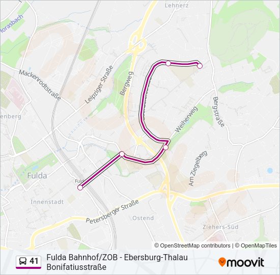 41 Bus Line Map