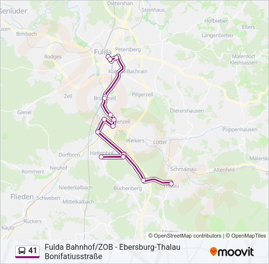 41 Bus Line Map
