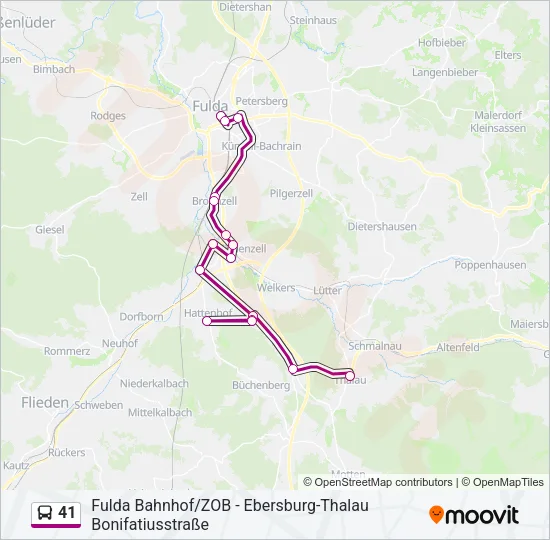 41 Bus Line Map