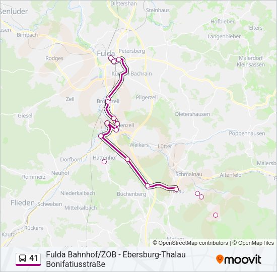 41 Bus Line Map