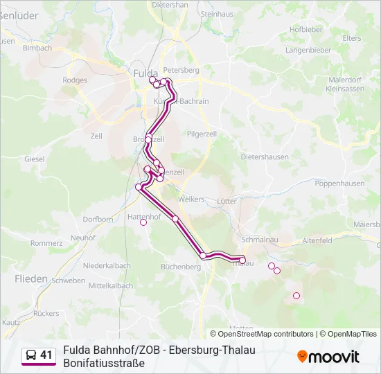 41 Bus Line Map