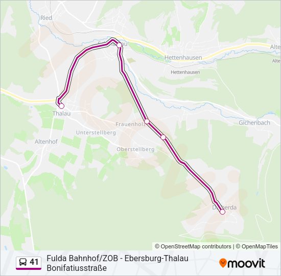 41 Bus Line Map