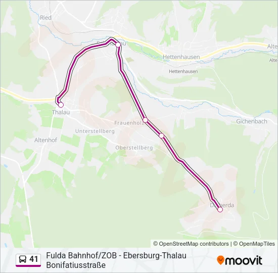 41 Bus Line Map