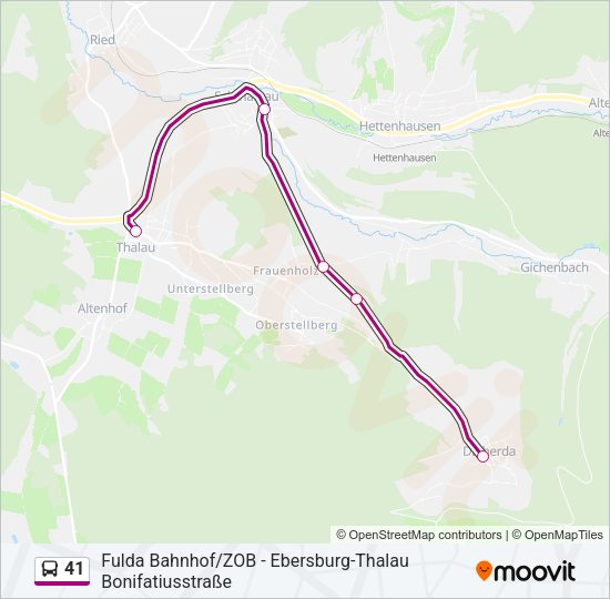 41 Bus Line Map