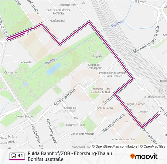 41 Bus Line Map