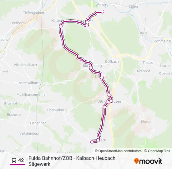 42 Bus Line Map