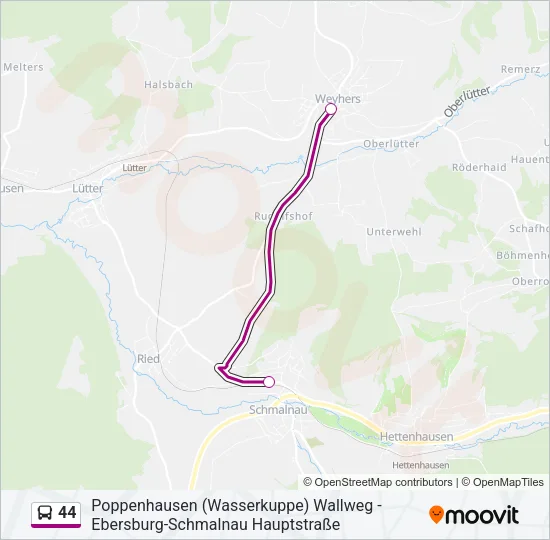 44 Bus Line Map