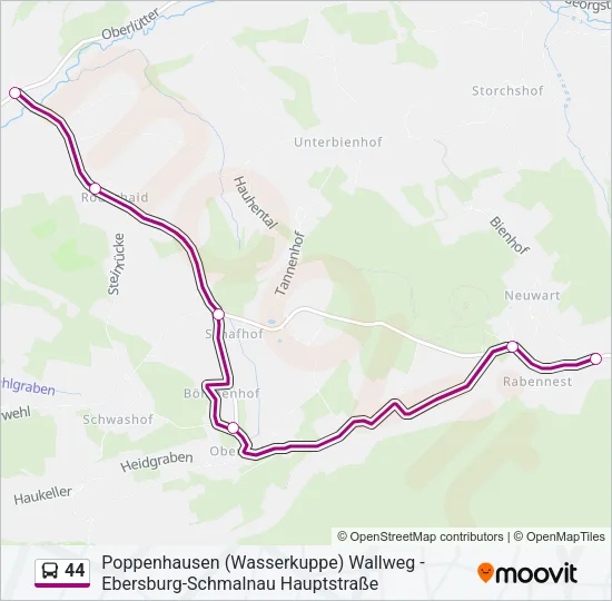 44 Bus Line Map