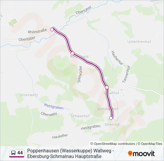 44 Bus Line Map
