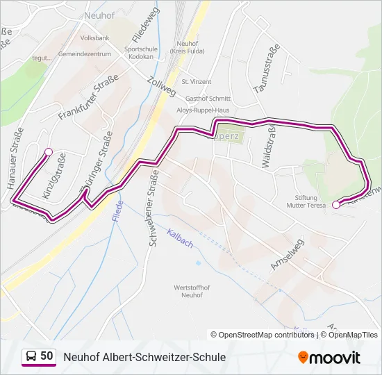 50 Bus Line Map