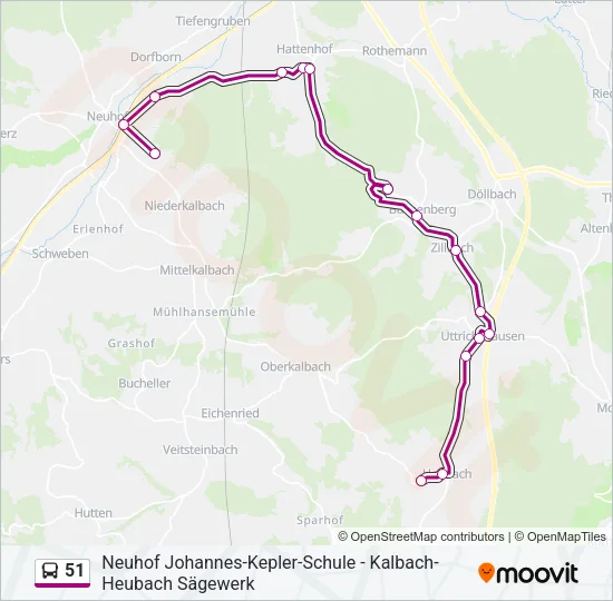 51 Bus Line Map