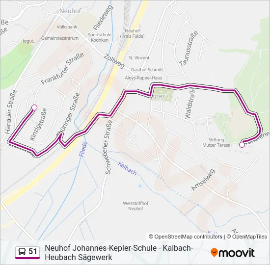51 Bus Line Map