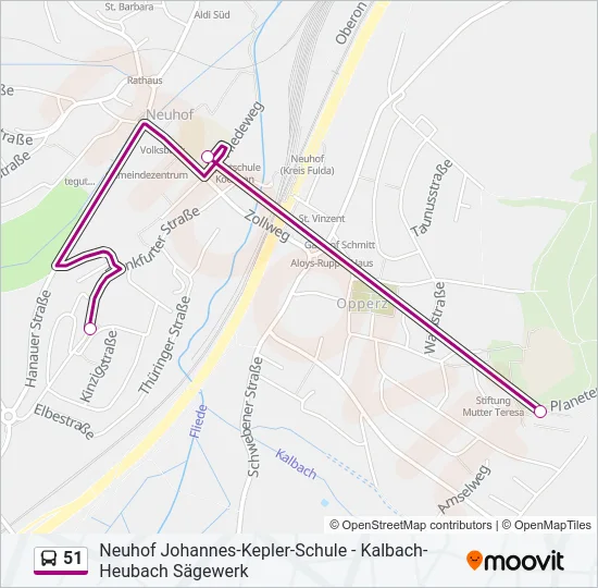 51 Bus Line Map