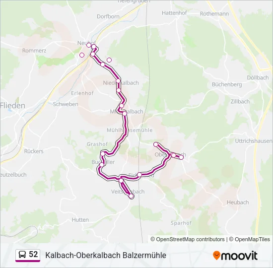 52 Bus Line Map