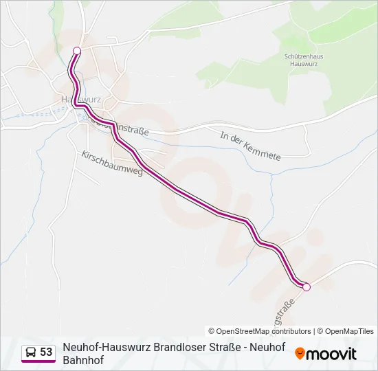 53 Bus Line Map