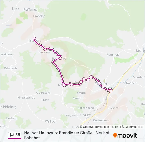 53 Bus Line Map