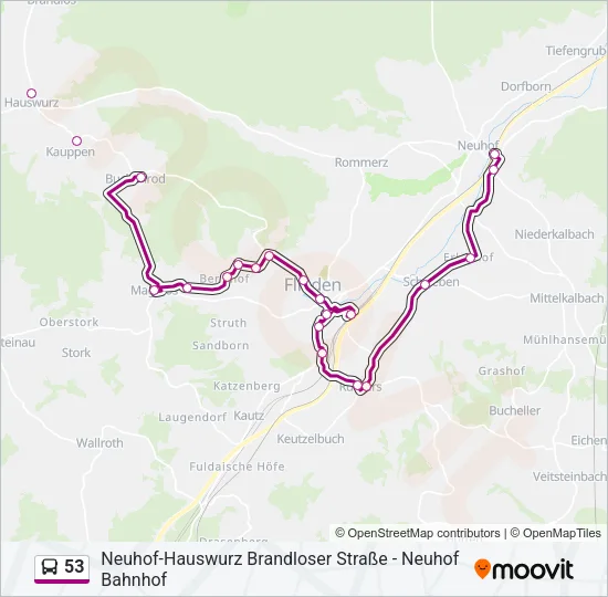 53 Bus Line Map