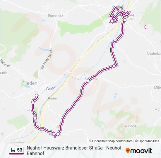 53 Bus Line Map