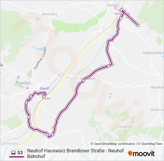 53 Bus Line Map