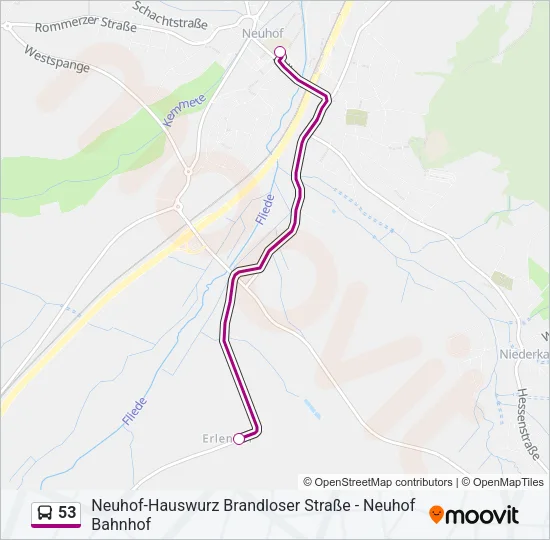 53 Bus Line Map