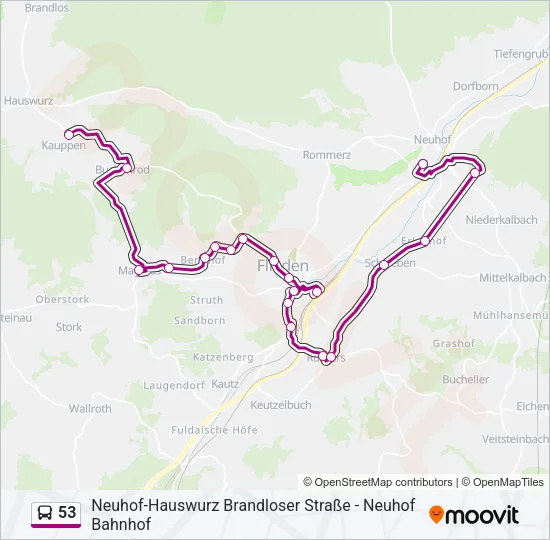 53 Bus Line Map
