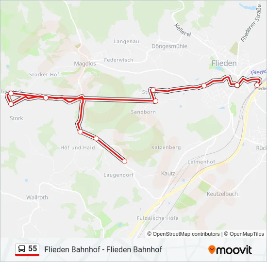 55 Bus Line Map